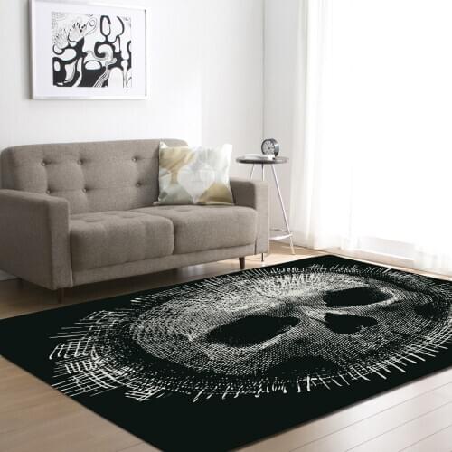 Horrible skull pattern printed Carpet Large Size wedding Living Room Bedroom Tea Table party Rug Rectangular Antiskid Floor Mat