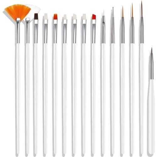 Factory Acrylic 15PCS/set Nail Tools Nail Brush Painting Drawing Liner Pen Nail Art Gel Polish Brushes