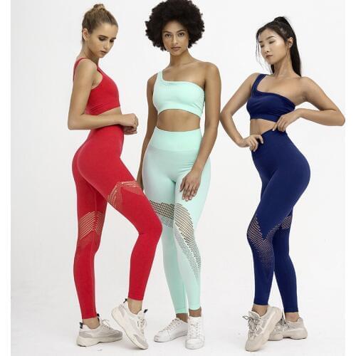 Womens New Seamles Gym Clothing Gym Yoga Set Fitness Workout Sets Outfits For Female Workout Athletic Legging Sportswear Suit