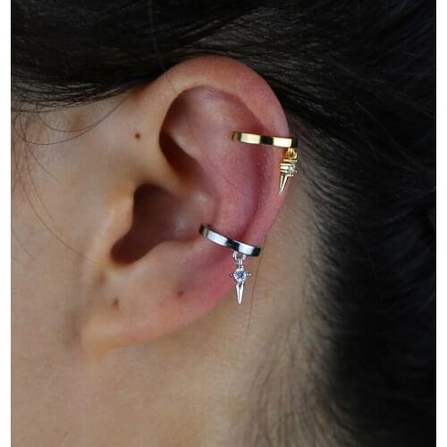 2 Styles Cute Mini Ear Clip Drop Water /Rinbow/White Cz Summer Beach Dainty Jewelry For Women Wedding Gift 2020 New Arrive