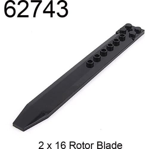 10pcs 62743 Plate Special 2x16 with Angled Side and Hole (Rotor Blade) Building block accessories parts MOC DIY Toys Brick