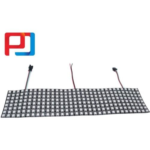 10PCS 8*32 Full color DC5V WS2812B Panel SK6812 WS2812 5050 RGB SMD Flexible LED Pixel Panel Light Black PCB