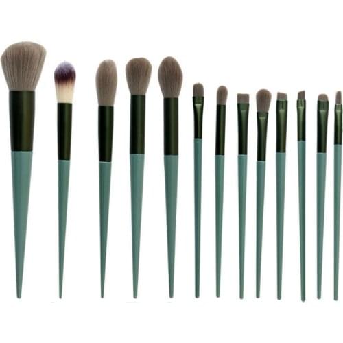 13pcs Makeup Brushes Set-The Matcha Green Cosmestic Brushes-foundation Powder Blush Fiber Beauty Pens-make Up Tool