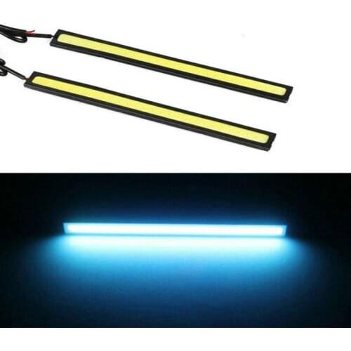 2Pcs Car COB Daytime Running Light 6000K-8000K Ultra Thin Light Strip Anti-collision Fog Lamp LED Lamp Waterproof Power 12V DC