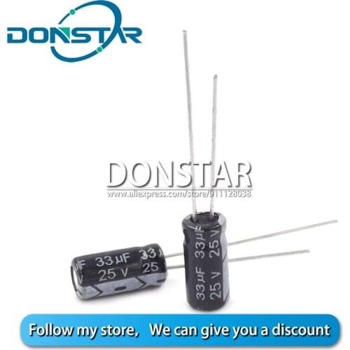 20PCS 33UF 25V Electrolytic Capacitor 33UF 25V 5*11MM Aluminium Electrolytic Capacitor