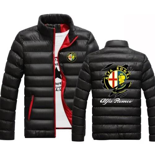 2021 Creative Design Alfa Romeo Winter Jackets Mens Autumn Warm Outwear Brand Slim Casual Cotton Sports Harajuku Coats