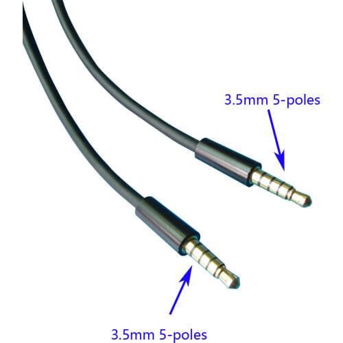 3.5mm 5-poles male to male audio cable 1meter 3ft
