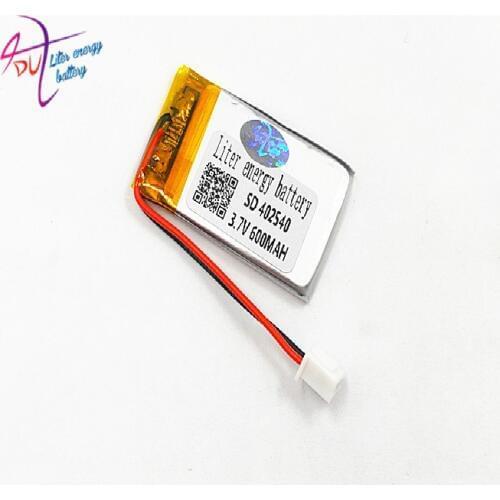 XHR-2P 2.54 402540 3.7V 600MAH 042540 Lithium Polymer Li-Po li ion Rechargeable Battery cells For Mp3 MP4 GPS mobile bluetooth