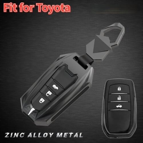 Zinc Alloy Car Key Case Cover for Toyota Chr C-hr Land Cruiser 200 Avensis Auris Corolla Smart Keychain Shell Accessories