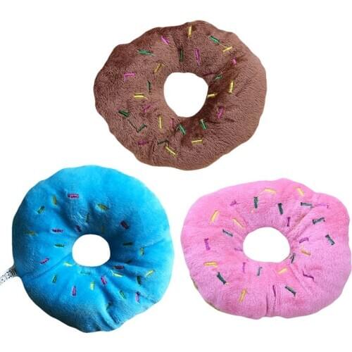 Pet Chew Cotton Donut Play Toys Soft Donuts Plush Dog Toy Puppy Cat Tugging Chew Squeaker Sound Toys