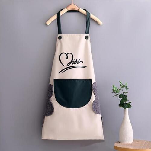 Apron Hand-wiping PVC Kitchen Apron Household Waiter Waterproof Waist Cooking Gown Household Cleaning Tools 2021