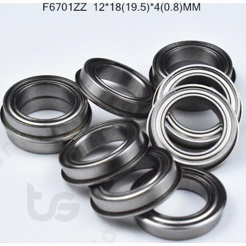 F6701ZZ 12*18(19.5)*4(0.8)MM 10pieces bearing Flange bearings 6701 F6701Z F6701ZZ chrome steel deep groove bearing