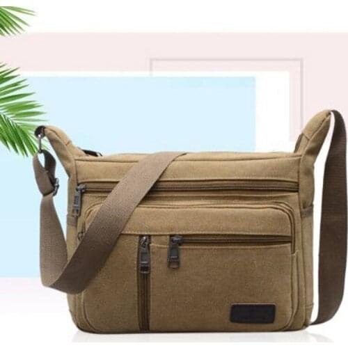 HOT Men Canvas Crossbody Bags Single Shoulder Bags Travel Casual Handbags messenger bags Solid Zipper Schoolbags for Teenagers