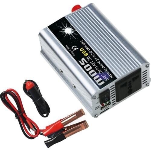 Hot Sale Car Power Inverter 500W DC 12V to AC 220V Vehicle Battery Converter Power Supply On-Board Charger Switch