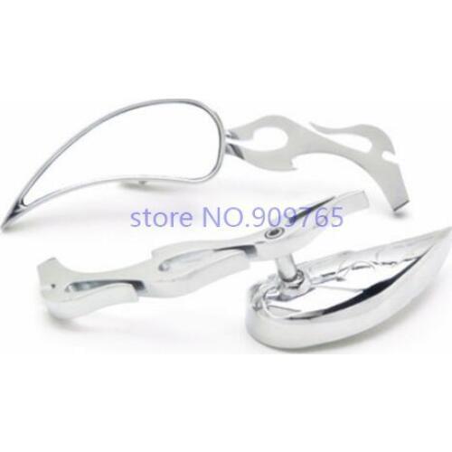 Tear Drop Chrome Motorcycle Mirrors For Harley Dyna Electra Glide Iron 883 Fatboy Chopper Cruiser Custom