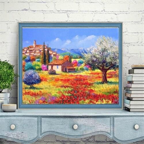New DIY diamond painting home decoration natural square landscape diamond mosaic tree needlework diamond landscape handmade gift