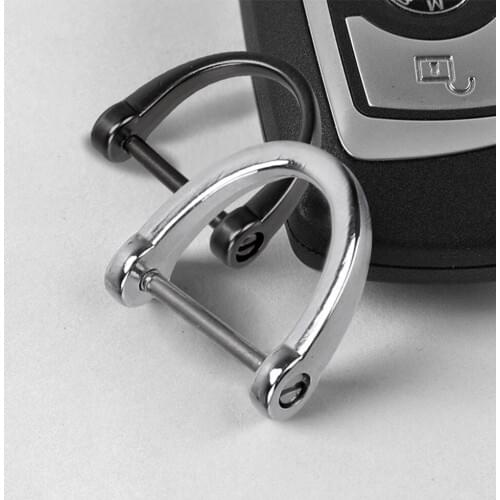 Key Ring Interior Accessories Classic Thick Rod Car Keychain D Shape Horseshoe Key Holder Auto Accessories Metal Key Rings