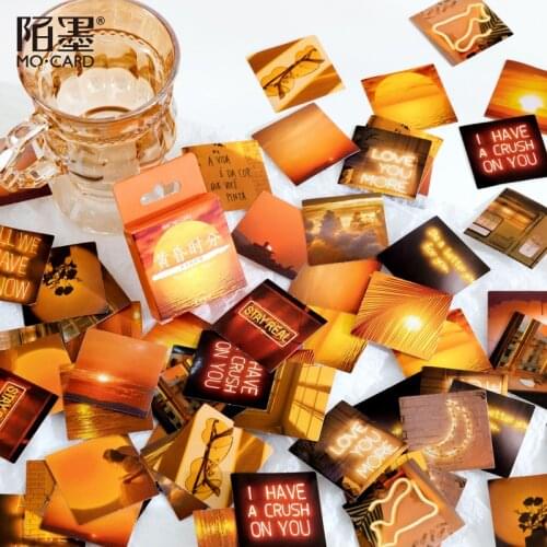 Mengtai 46pcs Dusk landscape Decorative Stickers Scrapbooking diy Stick Label Diary Stationery Album Journal ins Sticker