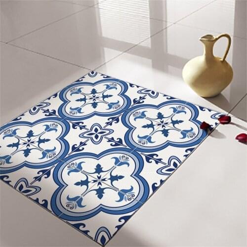 Funlife 30x30cmx4pcs Waterproof Floor Stickers Home Design Decoration Wallpaper Living Room Bathroom Floor Mat Adhesive Sticker
