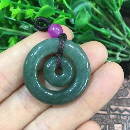 Natural Burmese Jade A cargo medium mother and child safety buckle pendant ep03