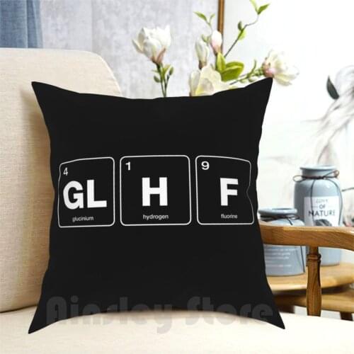 Glhf Periodic Table-White Type Pillow Case Printed Home Soft DIY Pillow cover 2 Ii Terran Zerg Protoss Game Gaming Video