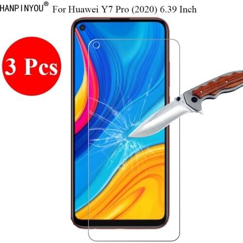 3 Pcs/Lot New 9H 2.5D Tempered Glass Screen Protector For Huawei Y7 Pro 2020 6.39" Protective Film