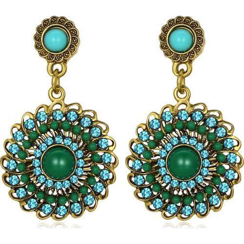 Charming Statement Earrings Carved Vintage Tibetan Silver Bohemian Drop Earrings