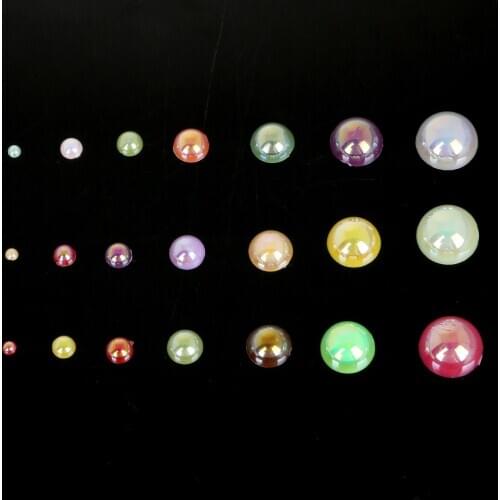 Top Quality 50-1000Pcs Multi Sizes Colors ABS Imitation Pearls Half Round Flatback Beads DIY For Sewing Clothes Decoration