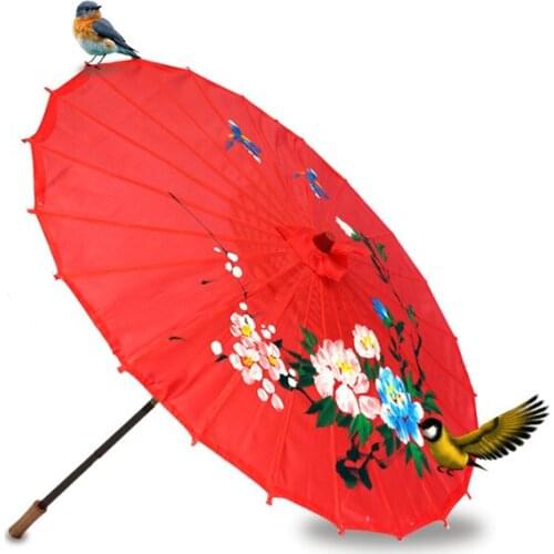 Pretty 84cm Candy Colors printed Chinese Style Craft Paper Parasol Craft Umbrella Traditional Dance Color Parasol Wedding Props