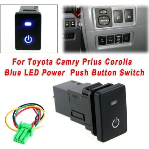 Blue LED Power Lights Push Button Switch Laser For Toyota Camry Prius Corolla Car Interior Accessory DC 12V