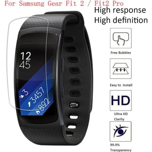 Smart Watch Tempered Glass Films for Samsung Gear Fit 2 / Fit2 Pro Smart Band Wristband SmartWatch Soft TPU 5 HD Film Explosion