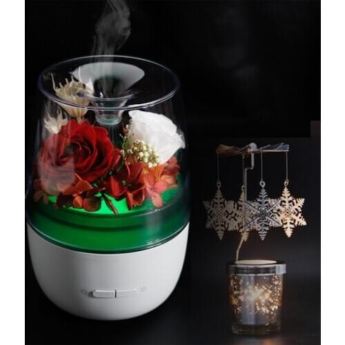 Air Humidifier Micro For Home Desktop Bedroom Office Car Decorations Everlasting Rose Flower For Valentines Day Christmas Gift