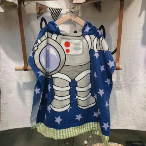 1pc baby bath towel beach bathrobe summer swimming cloak hooded towel kids cartoon spaceman astronaut boy girl gift toy