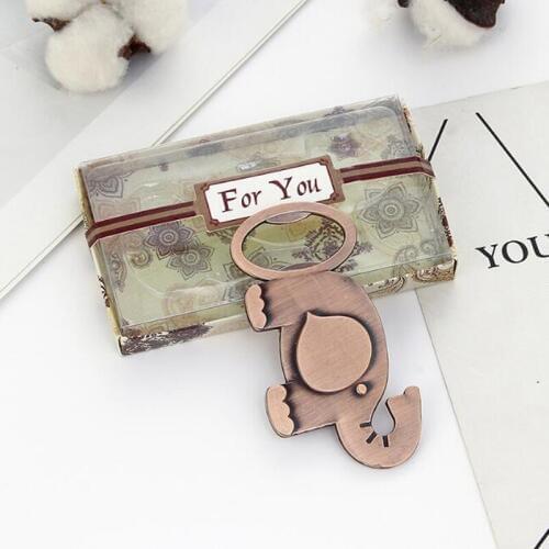 10 pieces/lot)Wedding Party Shower Favor Gift Rose Gold Color Cartoon Elephant Bottle Opener Wedding Favors and Gifts BO039