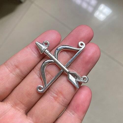 12pcs/lot Women Cupids Arrow DIY Valentines Day present Necklace Pendant Accessories Charms Findings Jewelry Making Supplies
