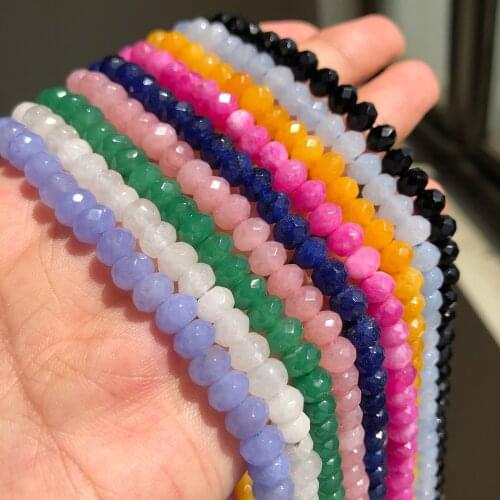 3x4mm 6x5mm Multicolor Faceted Rondelle Agates Bead Loose Spacers Beads For Jewelry Making DIY Charms Bracelet Necklace Supplies