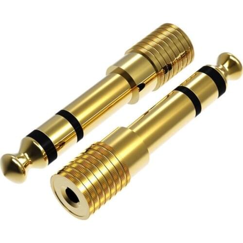 5pcs Jack 6.35mm 1/4" Male To 3.5mm 1/8" Female Audio Converter 6.35 male to 3.5 female stereo terminal plug headphone adapter