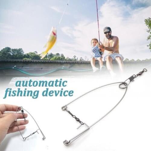 5Pcs Smart Kingfisher Stainless Steel Hook Trigger Spring Fishing Hook Setter Bait Bite Triggers the Hook Catch Fish MUMR999