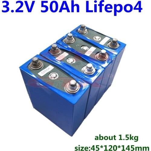 4pcs 3.2v 50ah lifepo4 battery 3C discharge for Diy 12V 24v 100ah battery pack for motorscycle,electric vehicle,UPS power supply