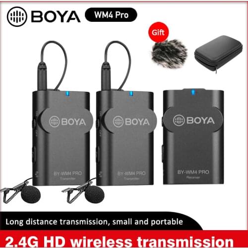 BOYA BY-WM4 Pro K1/K2 Wireless Microphone Lavalier Microphone Condenser for Sony Nikon Canon DSLR Camera Phone Studio