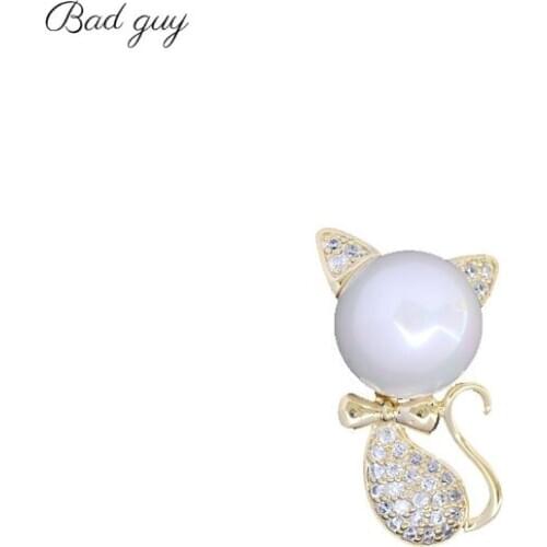 Zircon Brooches for Womens Cute Kitten Brooch Pin Jewelry Clothing Decor Pins Metal Sailboat Brooche Kpop Pins Accessories