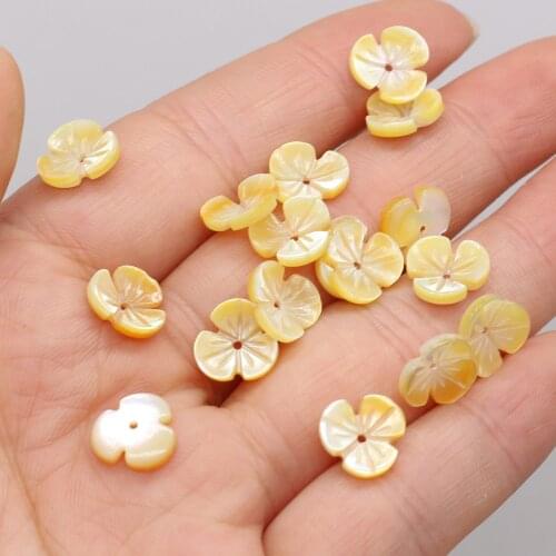 10pc 10mm Natural Shell Carved Flower Beads Fashion Mother of Pearl Sea Shell Loose Beads DIY Earring Accessories Jewelry Making