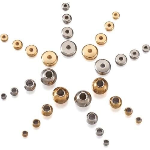 Pandahall 160pcs Stainless Steel Spacer Beads Round Loose Spacer Charm Beads for DIY Bracelets for Jewelry Making Findings