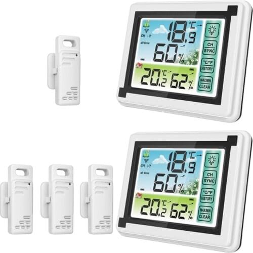 L93D Indoor Outdoor Wireless Digital Weather Station Max Min Records ℃ ℉ Temperature meter Humidity Monitor Weather Clock