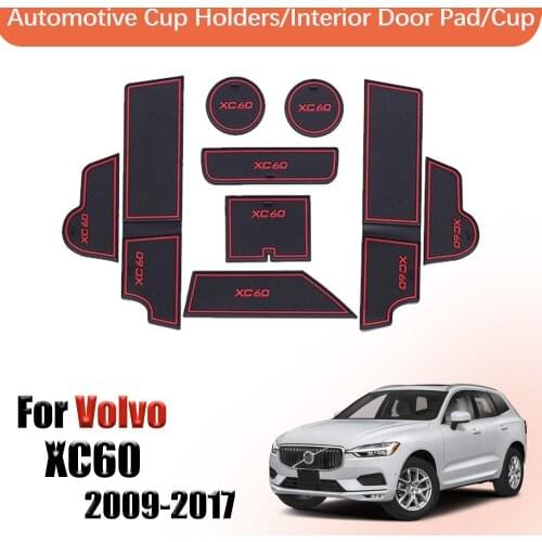 Door groove mat non slip door slot cup mat For Volvo XC60 2009-2017 accessories rubber cup mat door mat