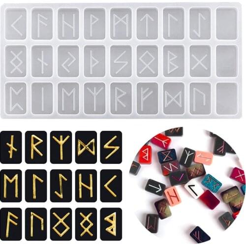 Rune Stone Resin Mould Silicone Epoxy Casting Mold for Divination Dominoes Stacking Puzzle DIY Art Project Craft Jewelry Pendant