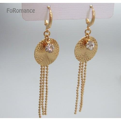 Fashion Earring for Women Girl Trendy Gold Color Carved Round Charm CZ Stone Ball Lines Drop Earrings Best GIFTS