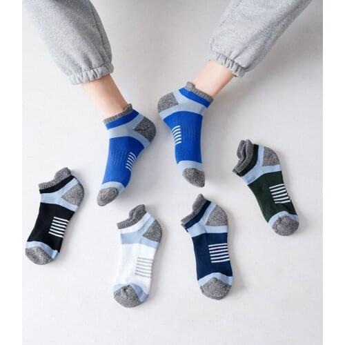 Man Stripe Boat Socks Patchwork Comfortable Male Street Fashions High Quality Business Casual Harajuku Chaussette Homme