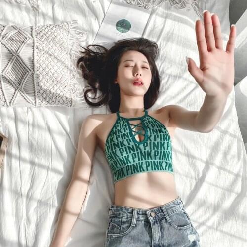 2021 New Sexy Wild Letters Sexy Bralette Female Sports Fitness Yoga Bra Lingerie Ladies Casual Homewear Tube Top Tank Sport Bh