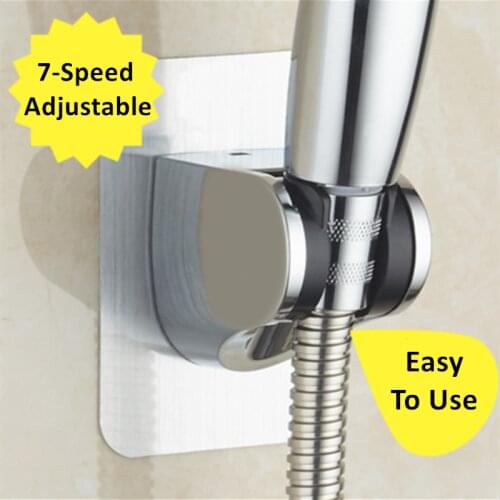 Shower Head Holder Punch-free Adjustable Showerhead Rack Polished Self-adhesive Handheld Suction Up Bathroom Wall Accessories